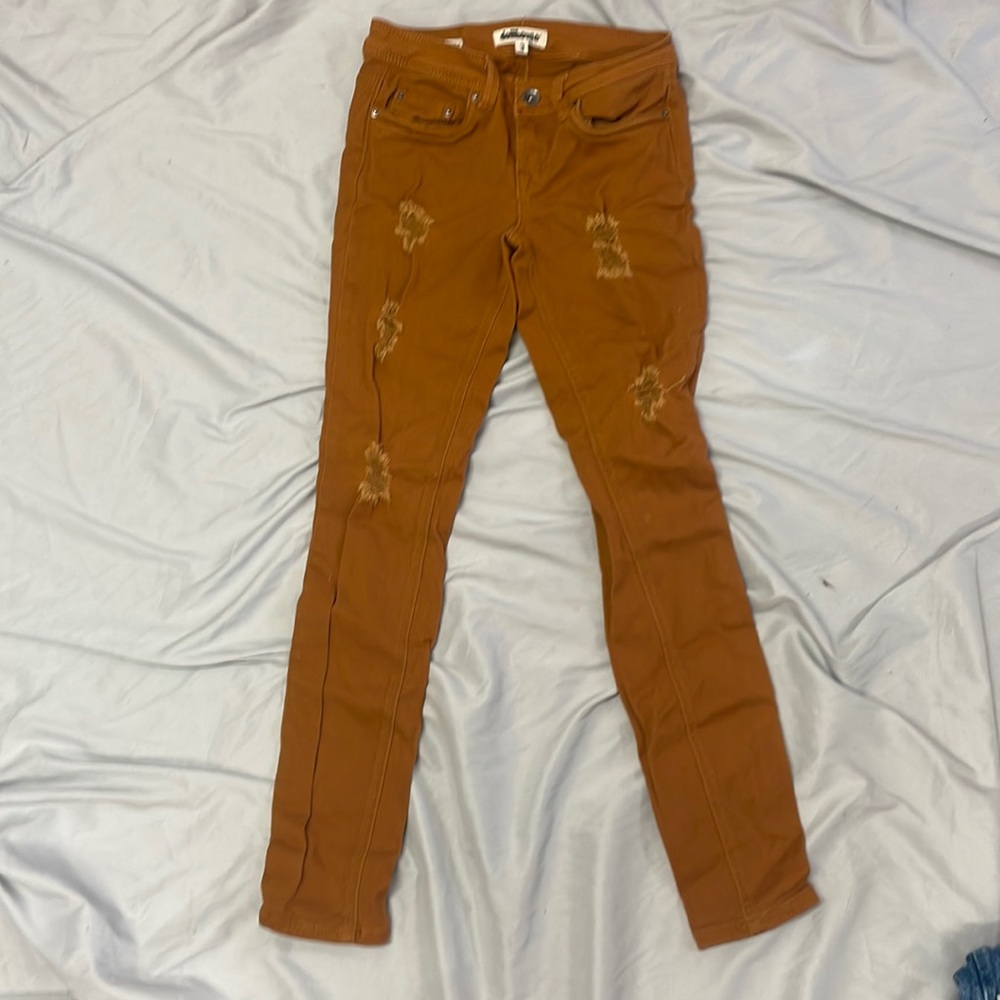 Yellow Ripped Skinny Jeans